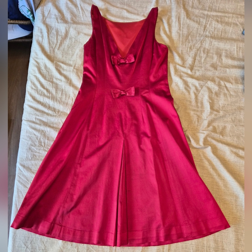 Retro Bow Red Cocktail / Holiday Dress